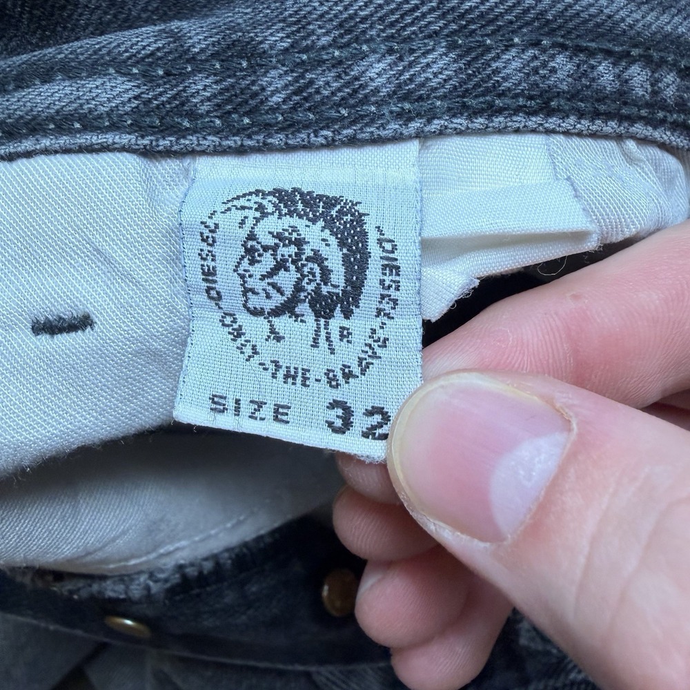 Vintage Diesel Saddle Jeans Men 32x32 Black Loose Tapered Distressed Grunge Y2K - Picture 10 of 16